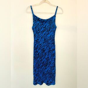 NWOT BLUE ZEBRA PRINT DRESS